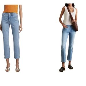Frame Denim Caye Sand Le High  Waist  Straight Leg Cropped Ankle Jean SZ 28